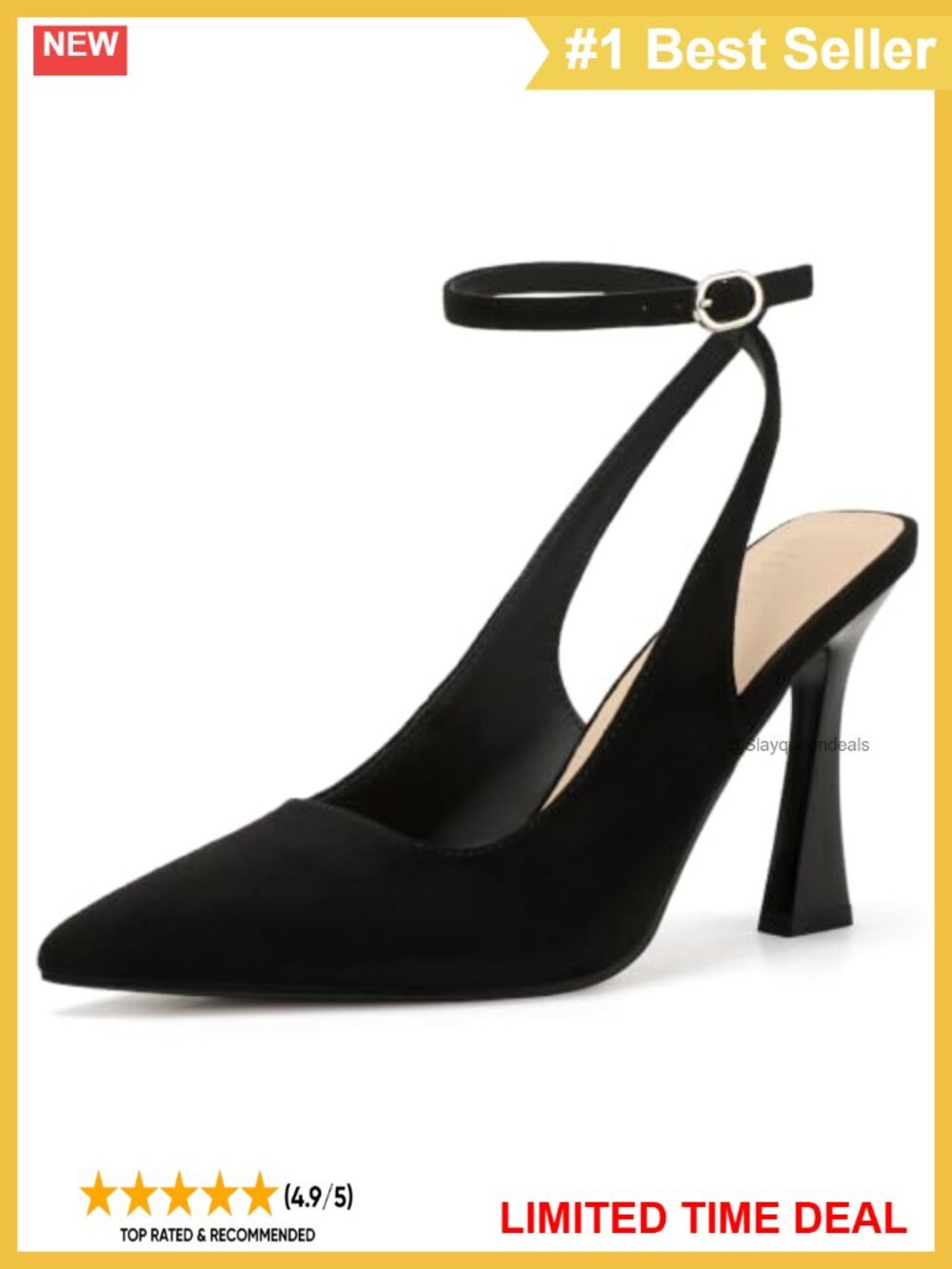 Slingback Kitten Heels Closed Pointed Toe Pumps